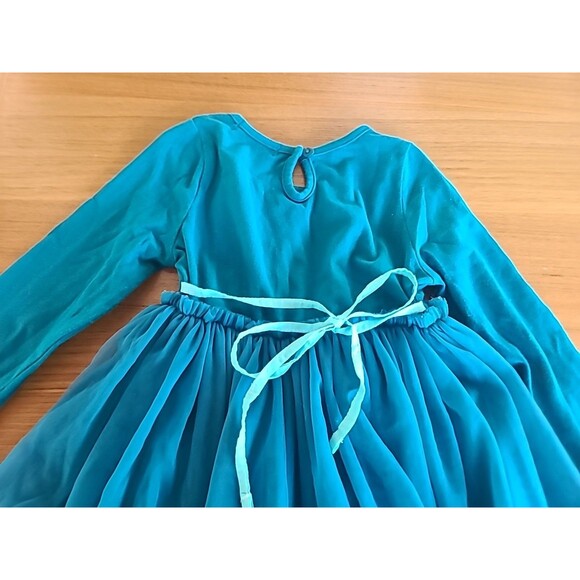 Maiduolu Girl's Teal Dress Tulle 100% Cotton, READ DESCRIPTION - Picture 3 of 9